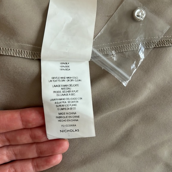 Nicholas Silk Evening Gown Maxi Dress - Deep V with Collar - Picture 5 of 5